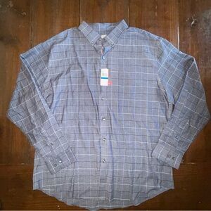 Van Heusen “Flex” Men’s XL NWT Sea Navy Dress Shirt Plaid